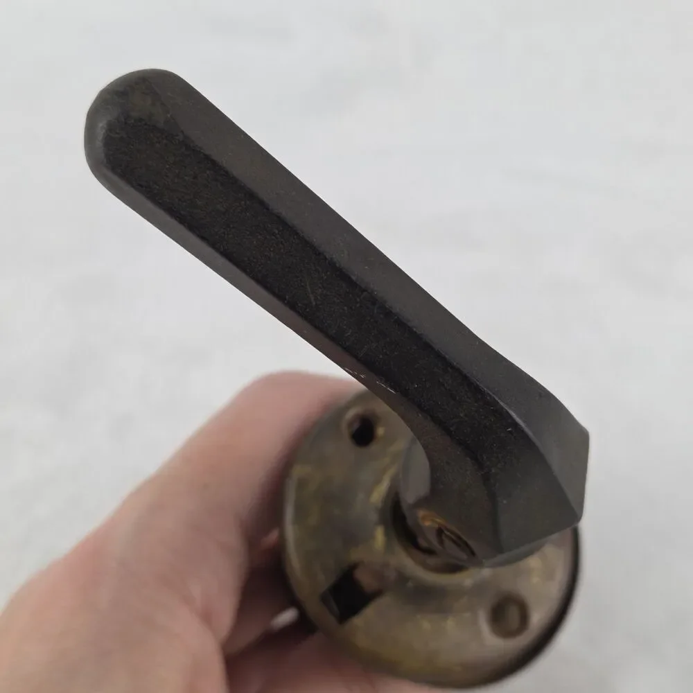 Vintage Bakelite Door Knob & Lever Lockset Black Architectural Hardware